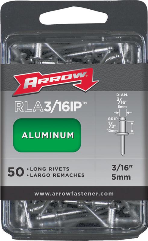 Arrow 3/16 in. D X 1/2 in. Aluminum Long Rivets Silver 50 Pk ...