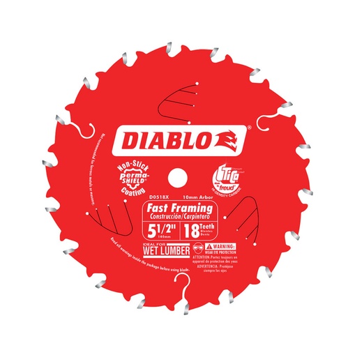 [2695278] Diablo 5-1/2 in. D X 10 Mm Fast Framing TiCo Hi-Density Carbide Trim Saw Blade 18 Teeth 1 Pk