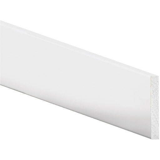 [294001032] Modern Baseboard Moulding, 8 Ft L, 4 in W, 12 in Thick, Polystyrene, Crystal White
