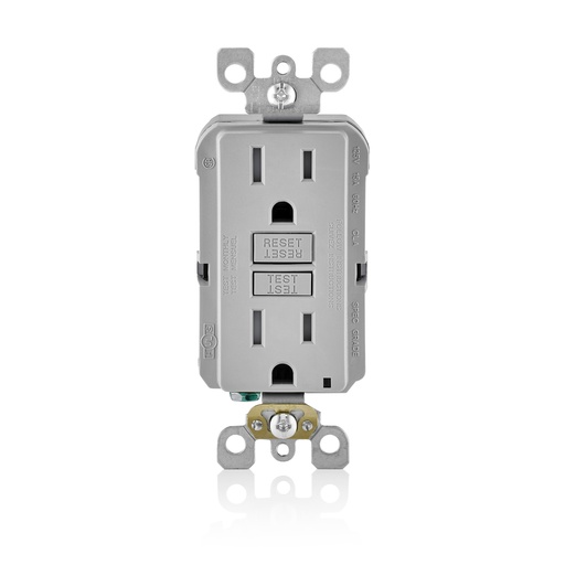 [3001274] Leviton 15 Amps 125 V Duplex Gray GFCI Outlet 5-15R 1 Pk