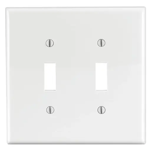 [3007218] Leviton Midway White 2 Gang Nylon Toggle Wall Plate 1 Pack