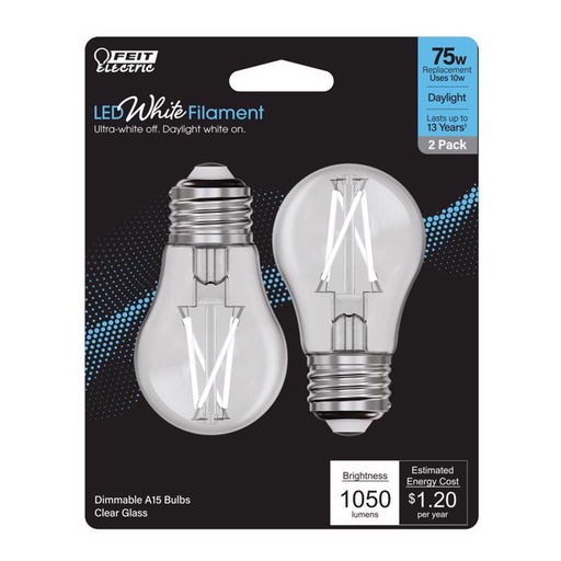 [3013983] LED A15 E26 75W DL 2PK