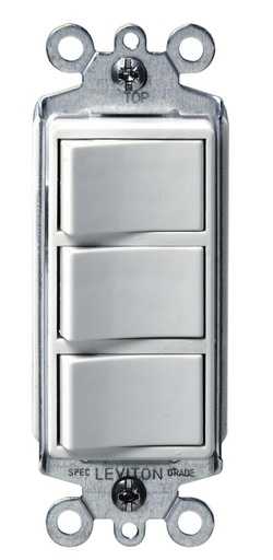 [3068228] Decora Three Switches, White