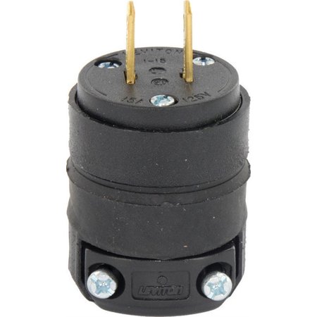 [3198769] Leviton Commercial and Residential Rubber Straight Blade Plug 1-15P 18-12 AWG 2 Pole 2 Wire