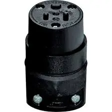 [3201217] Leviton Commercial Rubber Ground/Straight Blade Connector 5-15R 18-12 AWG 2 Pole 3 Wire
