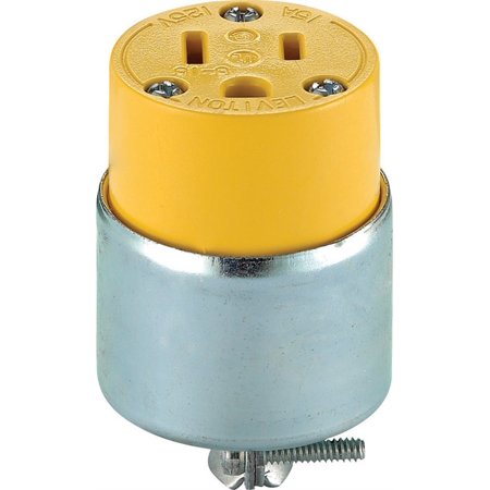 [3201290] Leviton Commercial Armored Ground/Straight Blade Connector 5-15R 2 Pole 3 Wire