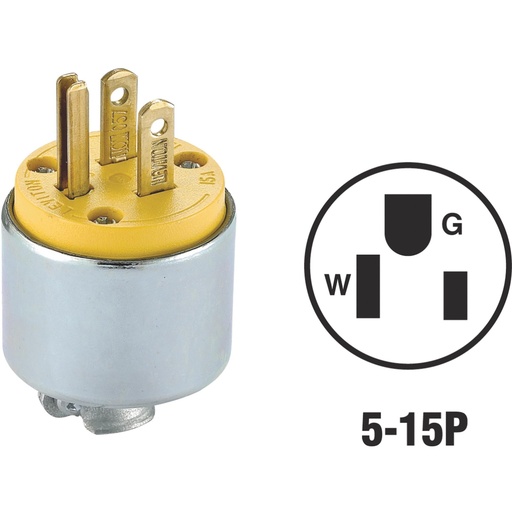 [3201308] LEVITON GROUNDING PLUG 15A 3WIRE