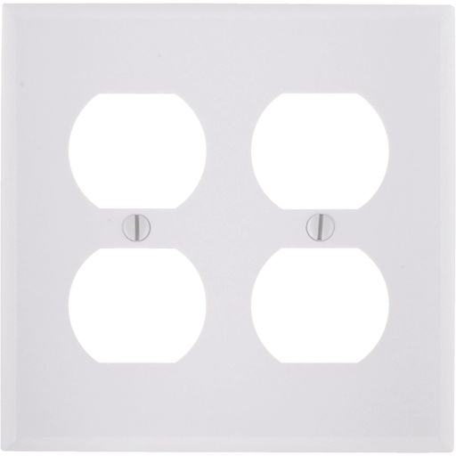 [3202231] Leviton White 2 Gang Plastic Duplex Outlet Wall Plate 1 Pack