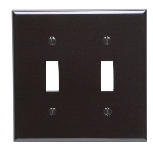 [3218138] Leviton Brown 2 Gang Thermoset Plastic Toggle Wall Plate 1 Pk