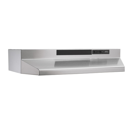 [33572] Broan 190 CFM 30" Wide Steel Under Cabinet Range Hood W/ Washable Filters & Axial Fan - F403004