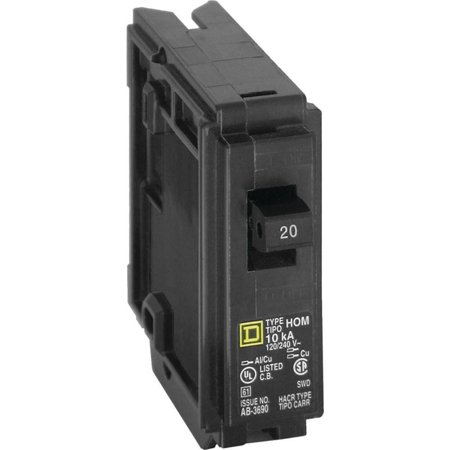[34018] Square D HomeLine 20 Amps Standard Single Pole Miniature Circuit Breaker