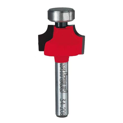 [34208F] 7/8"  X  2"  Rounding  Over  Router  Bit  with  Steel  Pilots  (1/2"  Carbide  Height)