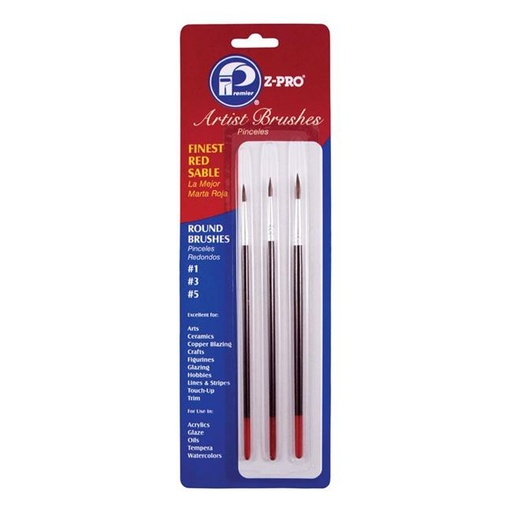 [343-A] Premier Z-Pro Round Artist Paint Brush Set