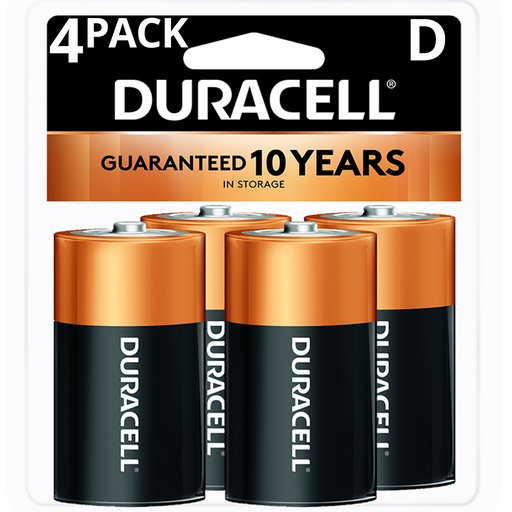 [34573] DURACELL CopperTop MN1300 1.5V D (LR20) Alkaline Battery, 4-pack