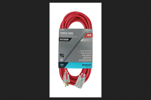 [3468204] Ace Outdoor 25 Ft. L Red Extension Cord 14/3 SJTOW