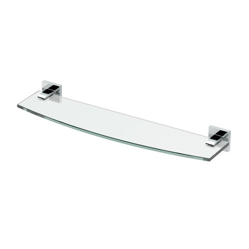 [366001815] Gatco 4056 Elevate 21" Glass and Metal Bathroom Shelf Chrome Bathroom Storage Bathroom Shelf 20 Inch
