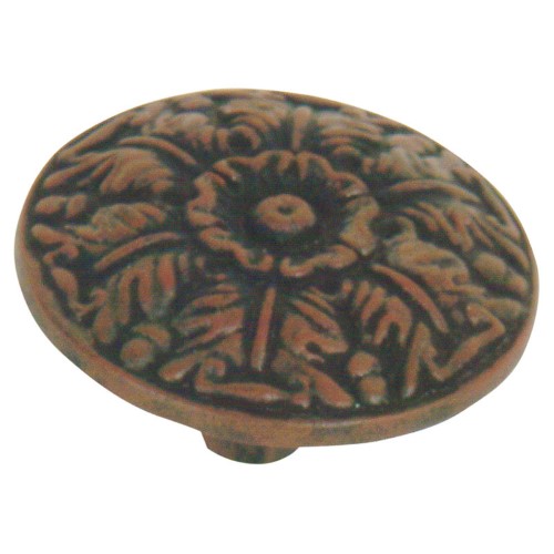 [385000619] Atlas Homewares 138 Hammered Medallion 1-1/2 Inch Mushroom Cabinet Knob Rust Cabinet Hardware Knobs Mushroom