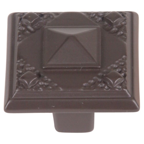 [385005636] Atlas Homewares 257 Craftsman 1-1/4 Inch Square Cabinet Knob Aged Bronze Cabinet Hardware Knobs Square