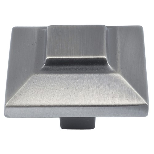 [4002P] Atlas Homewares 4002 Trocadero 1-1/2 Inch Square Cabinet Knob Pewter Cabinet Hardware Knobs Square