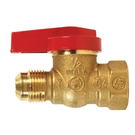 [40559] Homewerks 1/2 in. Brass Flare X FIP Ball Valve Quarter-Turn Lever for Gas