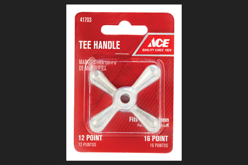 [41703] Ace Aluminum Brushed MPT Tee Faucet Handle 1 Pc