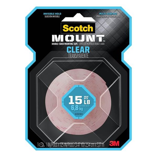 [430001281] 1 in. X 3.47 Yds. Clear Indoor Permanent Double-Sided Mounting Tape