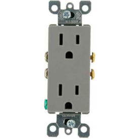 [450009595] Leviton 5325-GY 15A, 125V, Decora Duplex Receptacle, Grounding, Gray - Pkg Qty 10