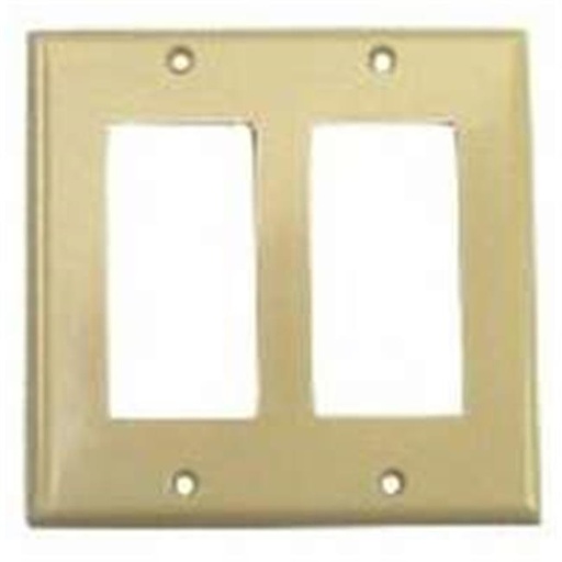 [450010109] 2152 Wallplate, 4-1/2 in L, 4.56 in W, 2 -Gang, Thermoset, Ivory, High-Gloss