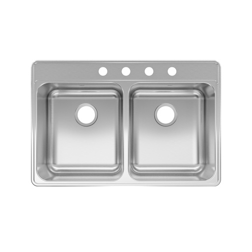 [4666392] Kindred Creemore Stainless Steel Top Mount 33 in. W X 22 in. L Double Bowl Kitchen Sink