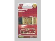 [5299854] Ace 1 in. W X 3/4 in. L Polished Brass Brass Broad Hinge 4 Pk