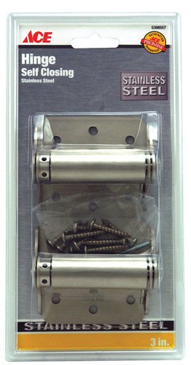 [5398557] Ace 2-3/4 in. L Stainless Steel Adjustable Spring Hinge 2 Pk