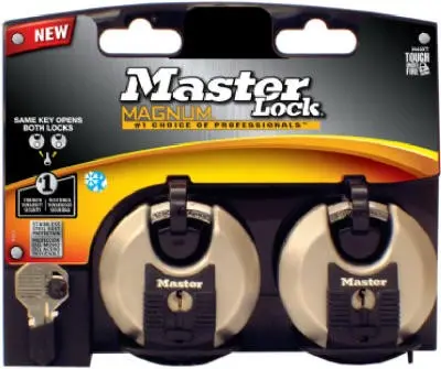 [5439815] Master Lock Magnum 2-3/4 in. H X 1-13/64 in. W X 2-3/4 in. L Steel Ball Bearing Shrouded Padlock