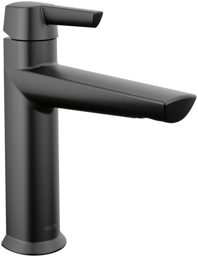 [571-BLLPU-DST] Delta 571-LPU-DST Galeon 1.2 GPM Single Hole Bathroom Faucet Less Drain Assembly Matte Black Faucet Bathroom Sink Faucets Single Handle