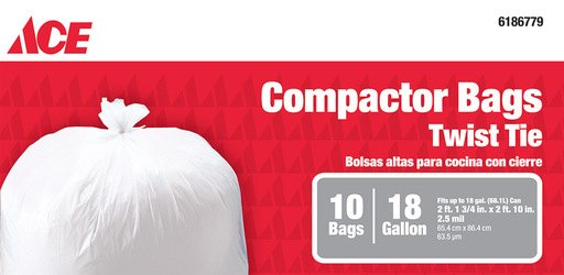 [6186779] ACE CMPCTR BAG 18GAL10CT