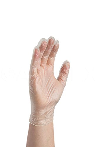 [6199624] GlovePlus Medium Clear Vinyl Disposable 4 Mil Industrial Powdered Gloves (100-Count)