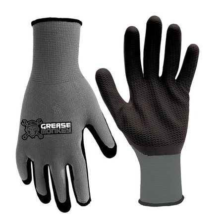 [7011637] Grease Monkey XL Latex Honeycomb Black/Gray Dipped Gloves