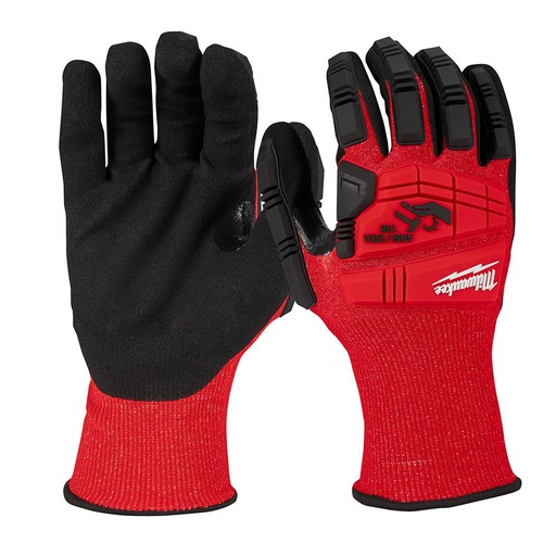 [7016634] Milwaukee Cut Level 3 Nitrile Dipped Gloves Red L 1 Pair