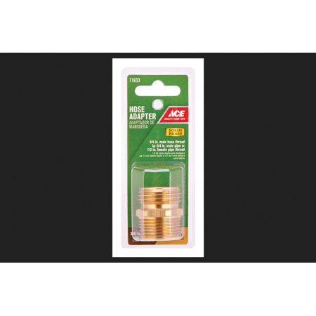 [71933] Ace 3/4 in. MHT X 3/4 in. MPT X 1/2 in. FPT in. Brass Threaded Hose Adapter