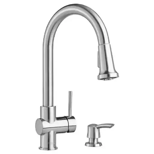 [9379315.075] Montvale Single-Handle Pull-Down Sprayer Kitchen Faucet with Soap Dispenser in Stainless Steel