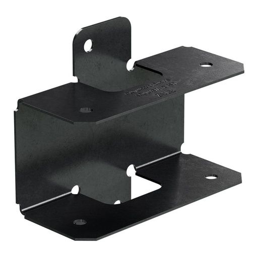 [ANCLAJE311] Outdoor Accents ZMAX, Black Powder-Coated Rigid Tie Rail Connector for 2 X Joist/Post