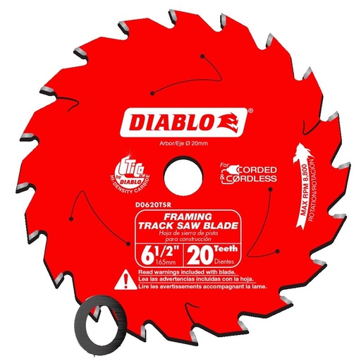 [D0620TSR] 6-1/2 in. 20-Tooth Framing Track Saw Blade