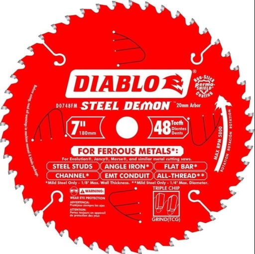[D0748FM] Diablo Tools 7in Steel Demon Metal Cutting Saw Blade