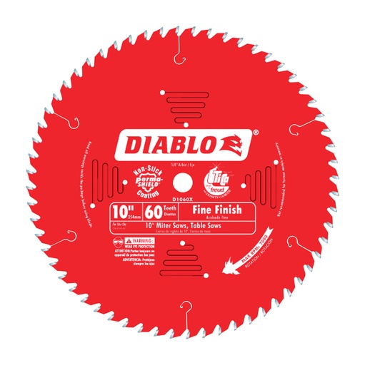 [D1060X] Diablo 10 in. D X 5/8 in. TiCo Hi-Density Carbide Circular Saw Blade 60 Teeth 1 Pk