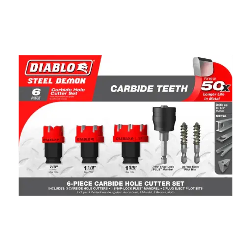 [DHS06CFS] Diablo Tools Steel Demon Carbide Teeth Hole Cutter Set 6pc - DHS06CFS