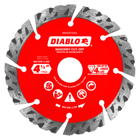 [DMADST0450] Diablo 4-1/2 in. D X 7/8 in. Diamond Segmented Turbo Masonry Cut-Off Disc
