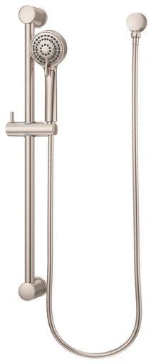 [LG16-500K] Pfister LG16-500 Holliston 1.75 GPM Multi Function Hand Shower Package - Includes Slide Bar Hose and Wall Supply Brushed Nickel Showers Hand Showers