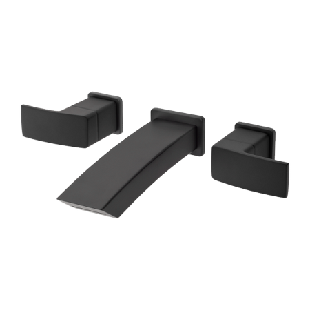 [LG49DF3B] Pfister LG49-DF3 Kenzo 1.2 GPM Wall Mounted Widespread Bathroom Faucet - Less Valve Matte Black Faucet Bathroom Sink Faucets Double Handle