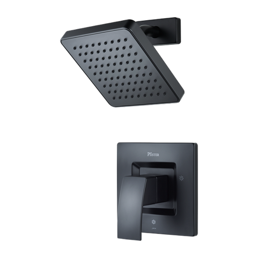 [LG89-7DFB] Pfister LG89-7DF Kenzo Faucet Valve Trim Single Handle Pressure Balanced with Raincan Shower Head Matte Black Showers Shower Only Pressure Balanced