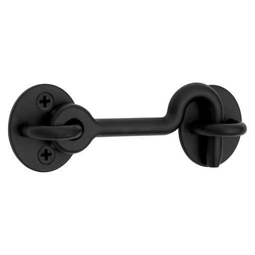 [N700153] National Hardware 4 in. L Matte Black Steel Hook and Eye Closure 1 Pc