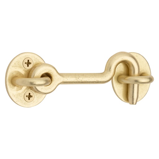 [N700154] National Hardware 4 in. L Brushed Gold Steel Hook and Eye Closure 1 Pc